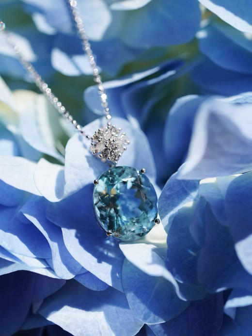 【喆】海蓝宝鸽子蛋吊坠 商品图0