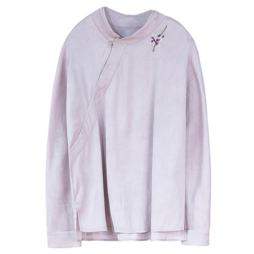 牧衣游原创 22姆米重磅双宫绸净色真丝衬衫新中式真丝上衣 知语 商品图4