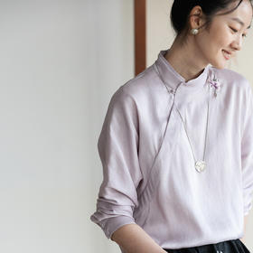 牧衣游原创 22姆米重磅双宫绸净色真丝衬衫新中式真丝上衣 知语