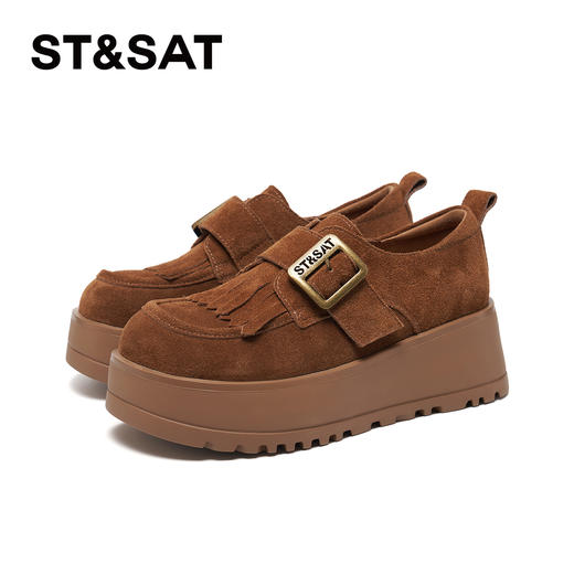 星期六26春新款英伦流苏单扣厚底乐福SSE1111182 商品图4