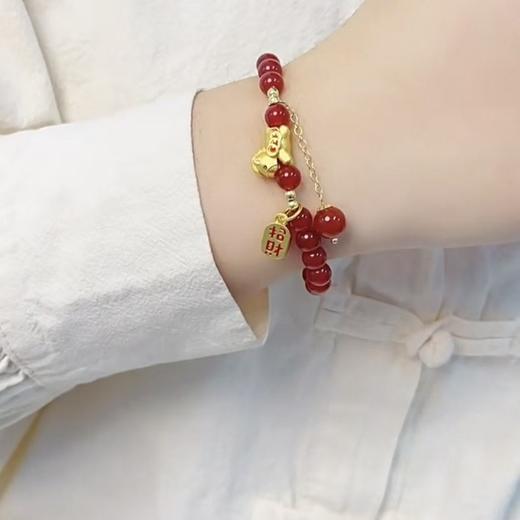 【马上鸿运·红玛瑙手串】敦煌天然红玛瑙圆珠单圈手串女款马年本命年手链中国风 商品图8