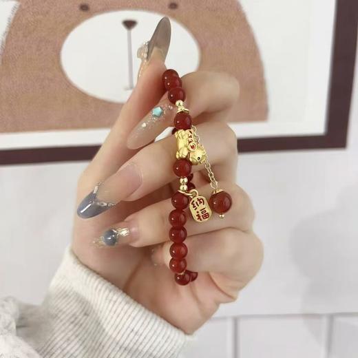 【马上鸿运·红玛瑙手串】敦煌天然红玛瑙圆珠单圈手串女款马年本命年手链中国风 商品图7