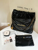 CHANEL 22bag 小号 黑金 油蜡牛皮 垃圾袋 商品缩略图0