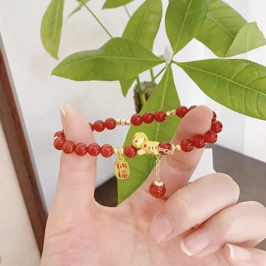【马上鸿运·红玛瑙手串】敦煌天然红玛瑙圆珠单圈手串女款马年本命年手链中国风 商品图9
