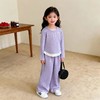 千字童女童套装秋季新款儿童韩版时髦软糯假两件上衣裤子套装80-160★娃娃优选 商品缩略图2