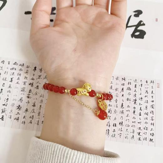 【马上鸿运·红玛瑙手串】敦煌天然红玛瑙圆珠单圈手串女款马年本命年手链中国风 商品图1