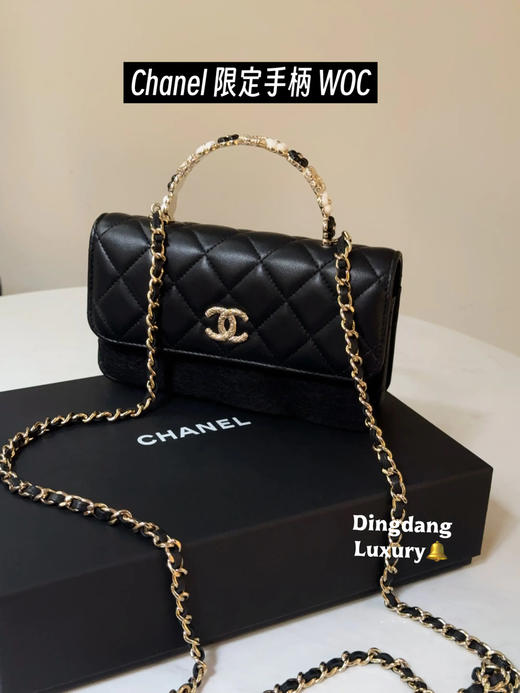 Chanel 23k 山茶花手柄 woc 羊皮 手提包 商品图0