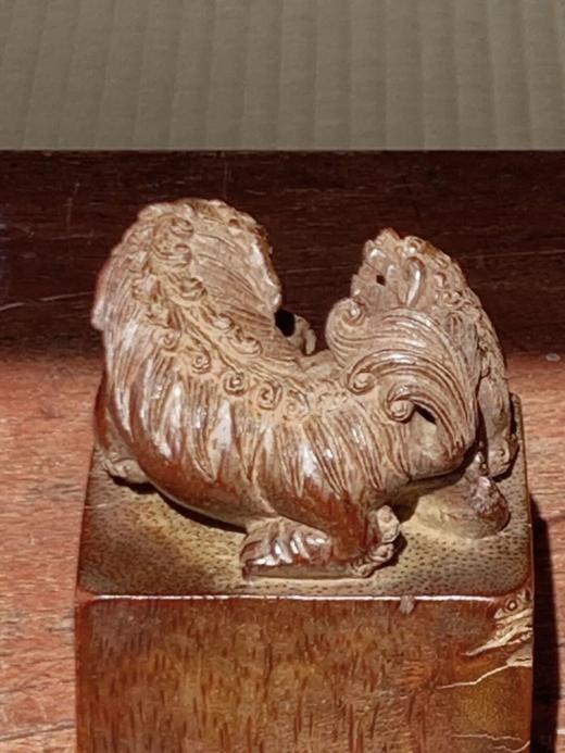 竹根镂雕父子瑞狮钮玺印形方章，顺丰包邮 商品图4