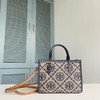 TORY BURCH 汤丽柏琦 T Monogram 经典老花满印可拆卸肩带 织物拼牛皮革 托特包（CB） 商品缩略图1