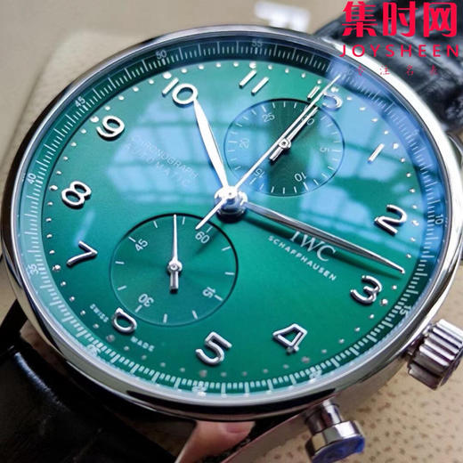 ZF万国葡萄牙计时系列IW371615 绿色盘“绿海王” ZF葡计V2版透底款 葡计背透款 丹东7750机 男士腕表 商品图6