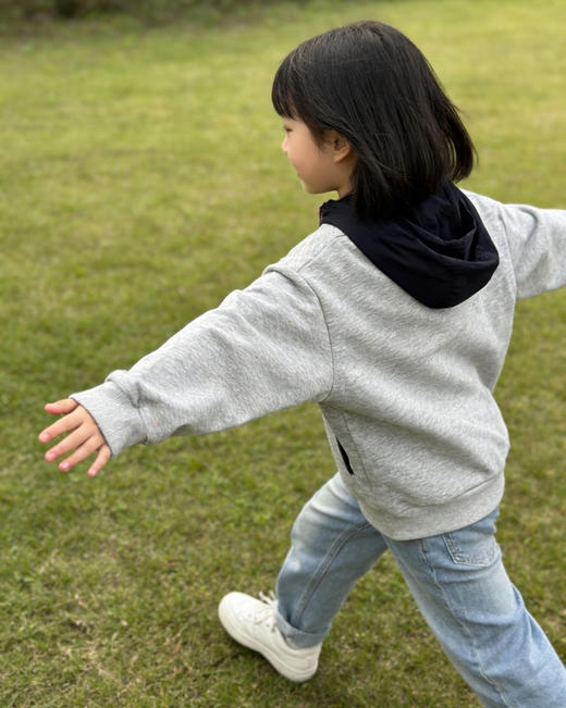 儿童半拉链撞色连帽卫衣 商品图7