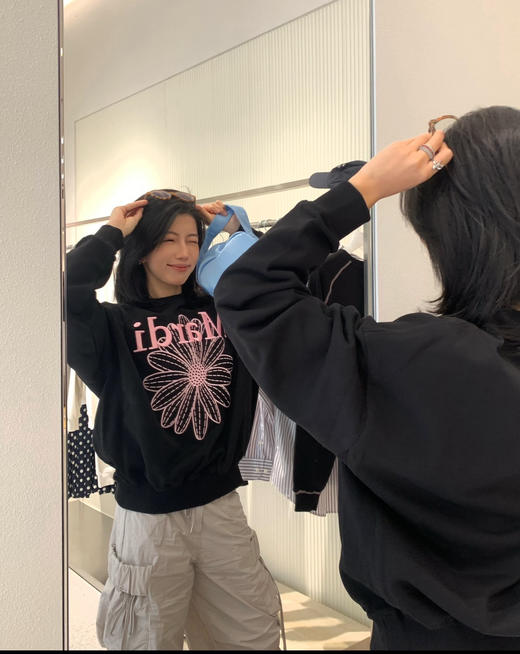 韩国原单Mardi重工刺绣360克纯棉卫衣 商品图0