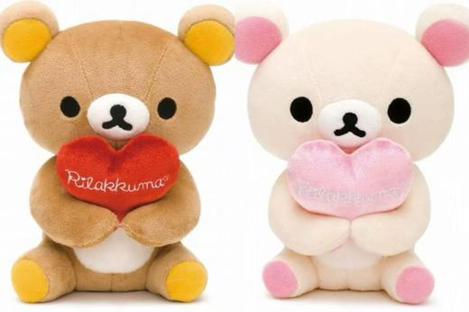 日本SAN-X轻松小熊抱爱心毛绒玩偶公仔 商品图0