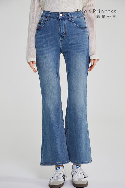复古渐变喇叭牛仔裤 商品图0
