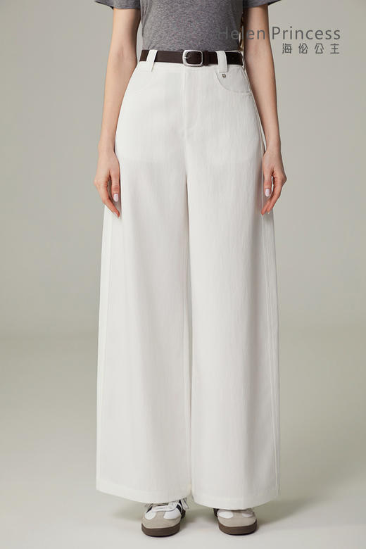 高腰阔腿裤配腰带 商品图0