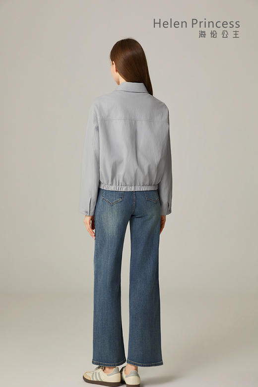 翻领短款PU夹克 商品图4