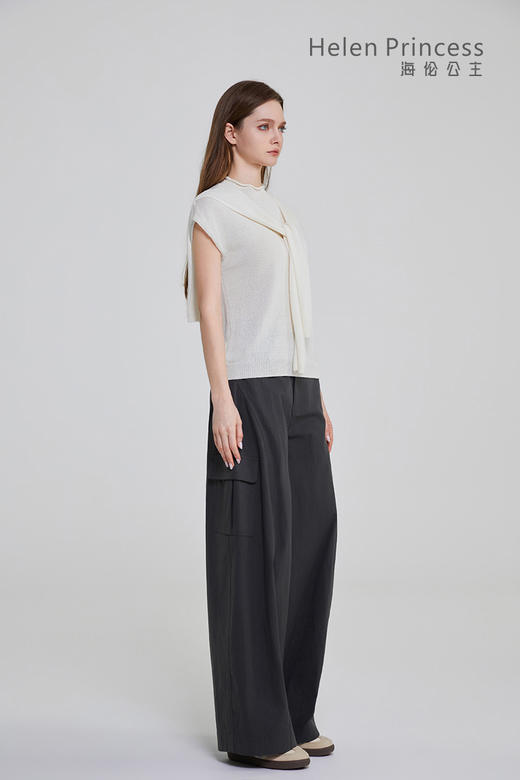 半高领披肩短袖上衣 商品图3