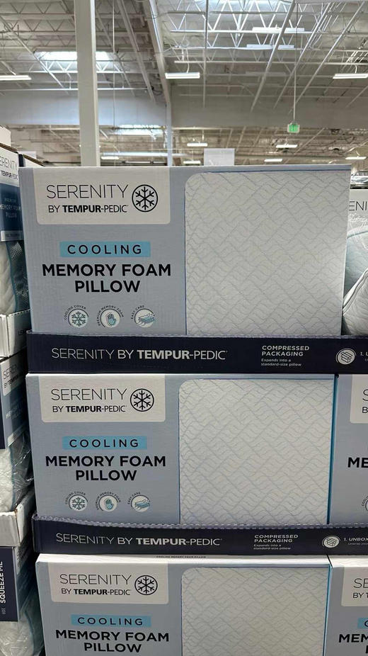 🔥特价！365元/只！🇺🇸Serenity记忆棉冰枕让您的骨骼和肌肉在一个舒适的温度中睡眠，记忆棉同时减轻因睡眠姿势导致的肩颈痛，让颈椎无压力 商品图0