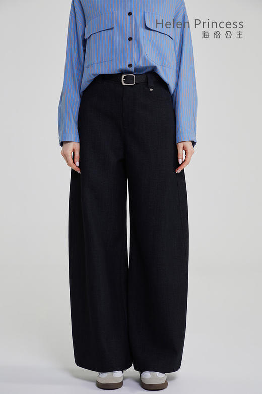 高腰阔腿裤配腰带 商品图3