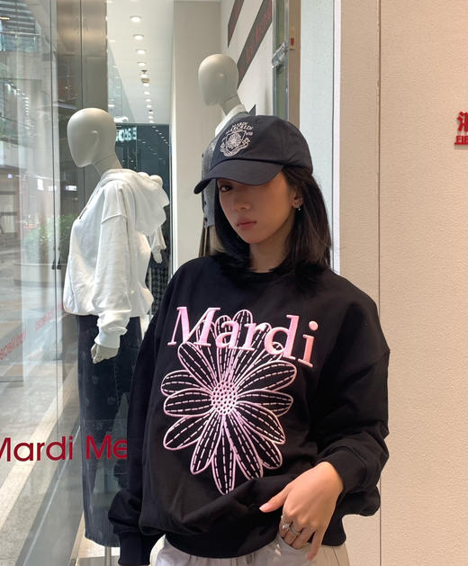 韩国原单Mardi重工刺绣360克纯棉卫衣 商品图2