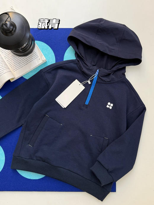 儿童半拉链撞色连帽卫衣 商品图12