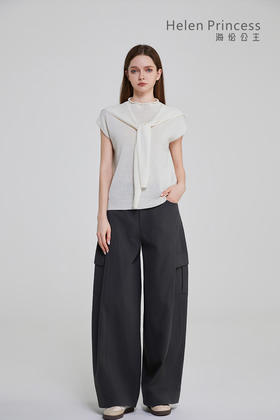 半高领披肩短袖上衣