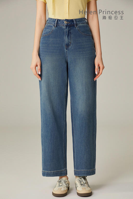 宽边阔腿牛仔裤 商品图0