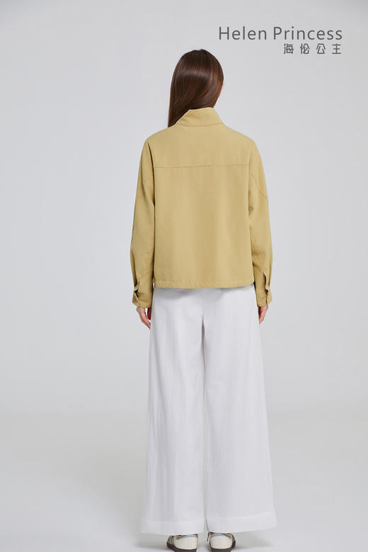 立领格纹拼接外套 商品图4