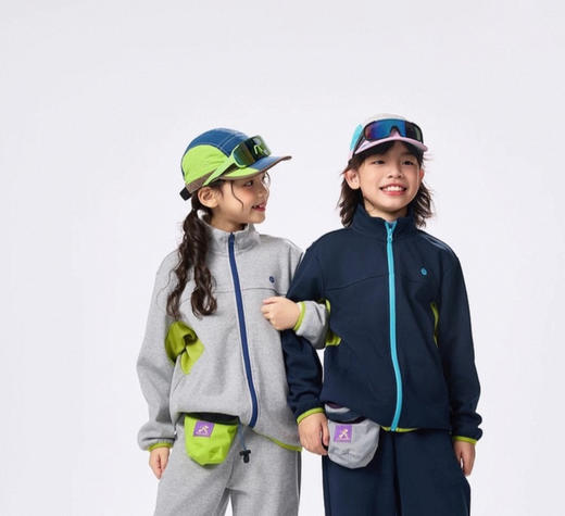 儿童立领撞色拼接薄绒外套 商品图3