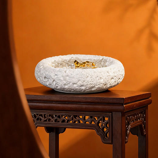 【祈愿吉品】「消磁碗」小元宝白水晶石膏摆件幸运物家居办公室 商品图2