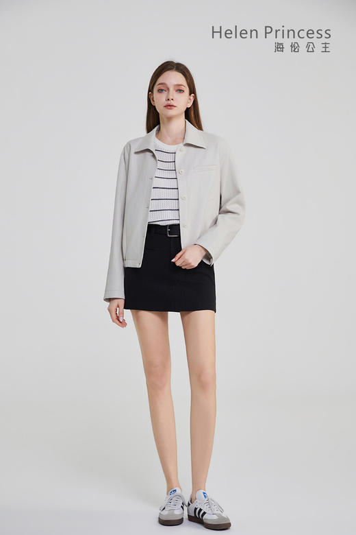 翻领短款PU夹克 商品图7