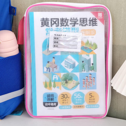 开学季福利！【随机2款】加大带骨透明文件袋网纱L型大开口拉链式学生手提拎书袋科目分类考试专用档案袋试卷收纳袋 商品图6