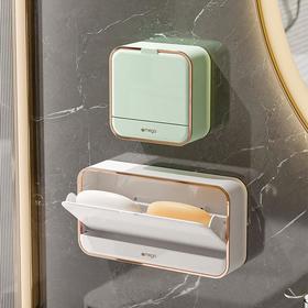 家用肥皂盒免打孔壁挂带盖沥水盒轻奢卫生间贴墙香皂盒皂盒肥皂架