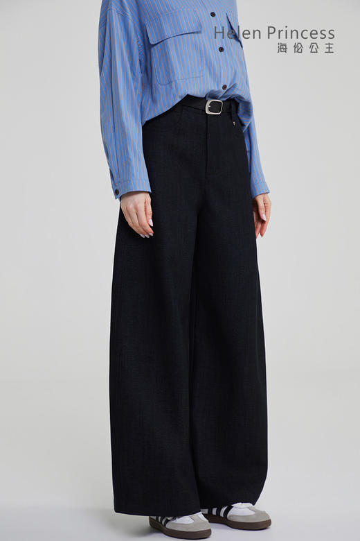 高腰阔腿裤配腰带 商品图4