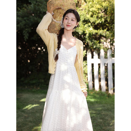 鹿向南「金缕轻绒」法式黄色针织衫女春季设计感高级长袖开衫上衣 商品图4