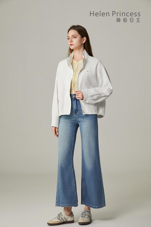 立领格纹拼接外套 商品图7