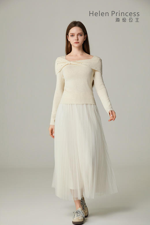 温柔风一字领仙女裙套装 商品图2