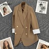2026春装新品时尚西装领长袖双排扣西装外套 商品缩略图1