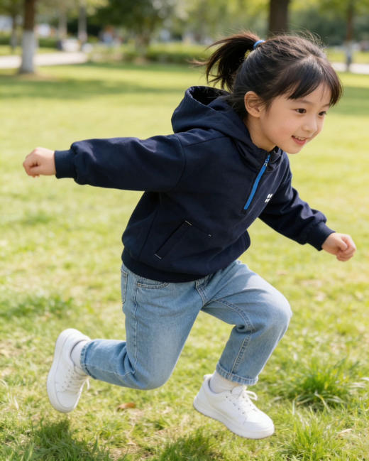 儿童半拉链撞色连帽卫衣 商品图3