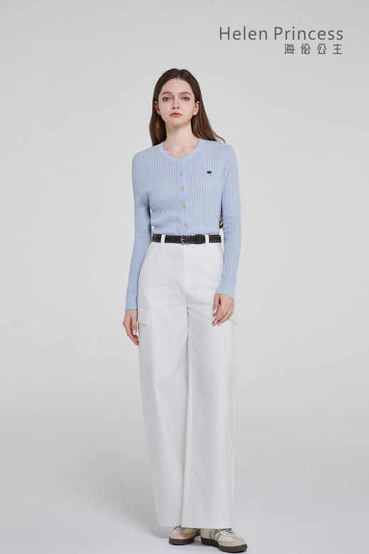 圆领刺绣针织上衣 商品图2