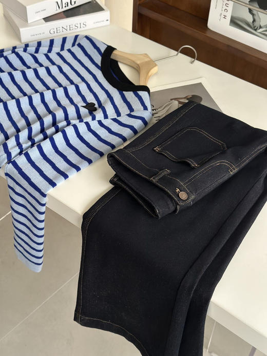 丹宁土耳其新款复古窄版直筒原色牛仔裤防褪色 商品图7