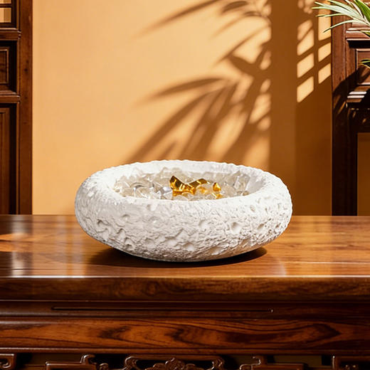 【祈愿吉品】「消磁碗」小元宝白水晶石膏摆件幸运物家居办公室 商品图1