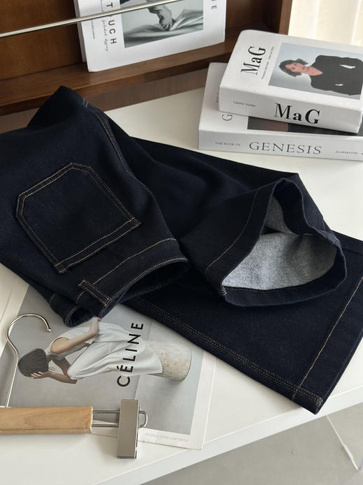 丹宁土耳其新款复古窄版直筒原色牛仔裤防褪色 商品图8