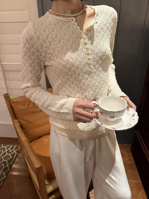 Sez镂空立体花丝毛针织衫 商品图4