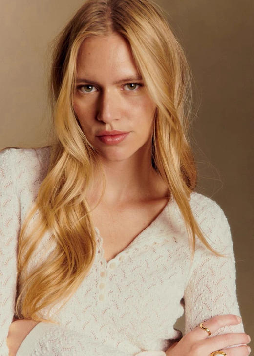 Sez镂空立体花丝毛针织衫 商品图1