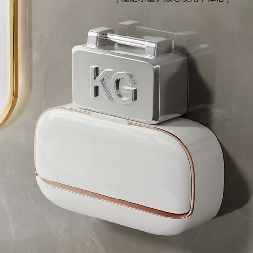 肥皂盒壁挂带盖香皂盒贴墙沥水肥皂盒浴室家用香皂架双格肥皂架 商品图1