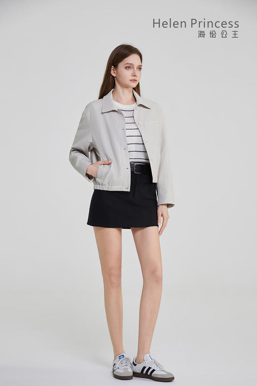 翻领短款PU夹克 商品图8