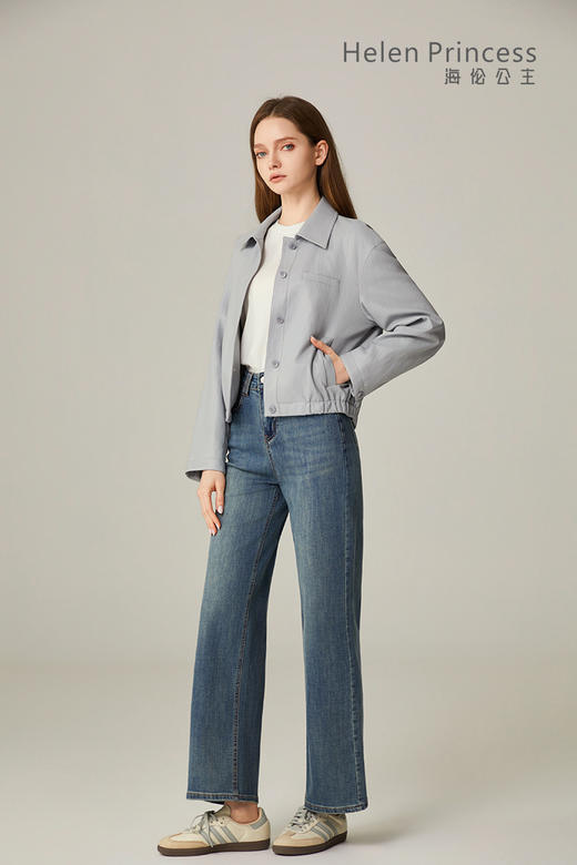 翻领短款PU夹克 商品图3