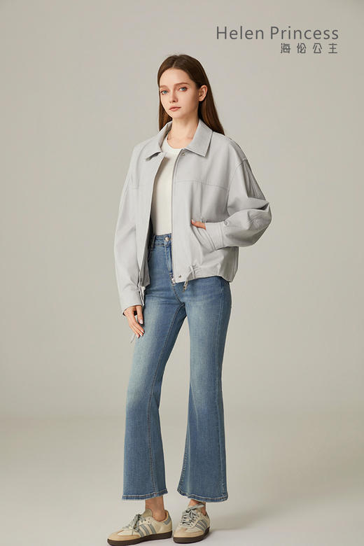 翻领腰带PU皮衣 商品图8