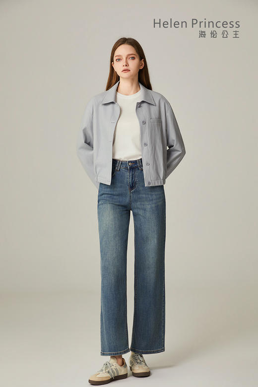 翻领短款PU夹克 商品图2